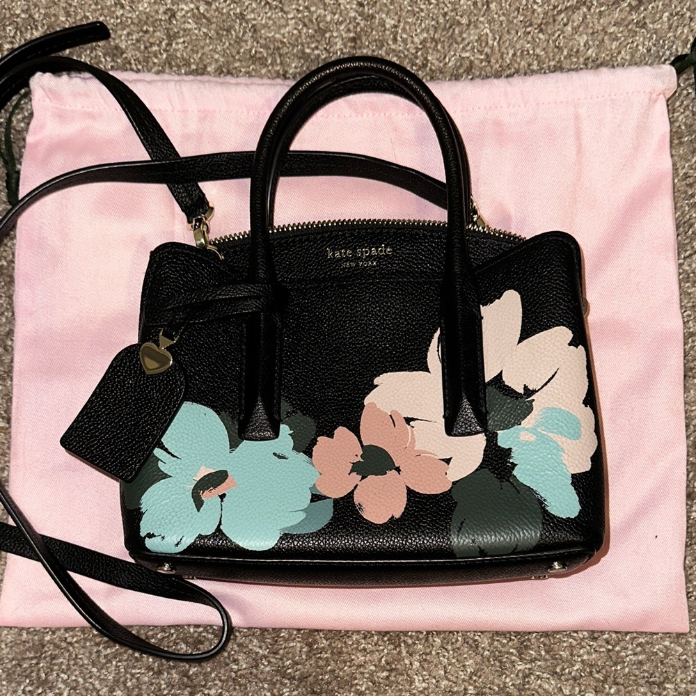 Kate Spade Black Floral Mini Bag